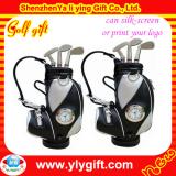 golf pen holder with pens and clock